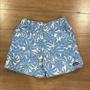 Patagonia Kids Baggies 5” Blue Floral